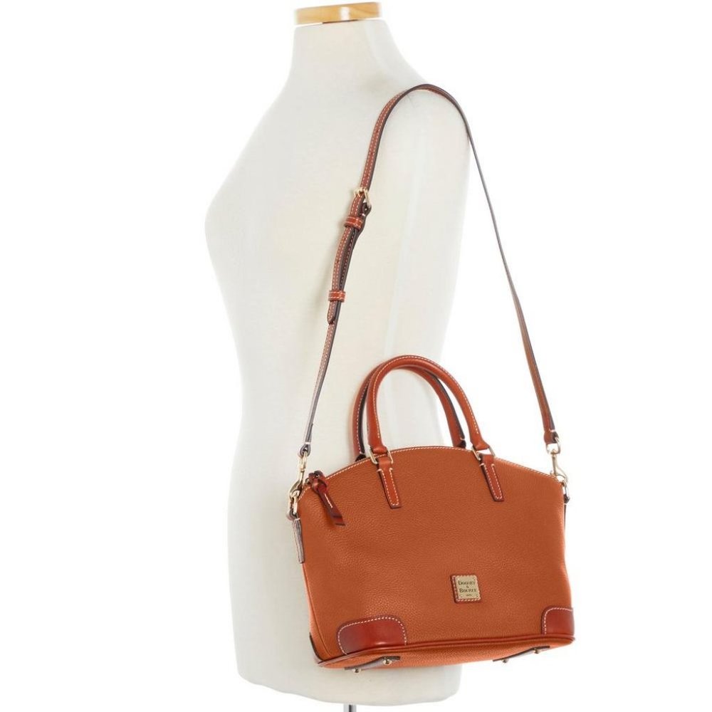 Dooney & Bourke handbag purse Rich Pebble Grain Satchel tan Brand New!